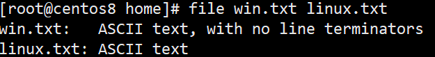 file命令对比windows和Linux的文本文件